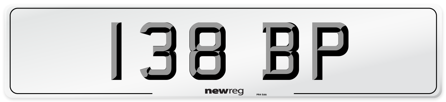 138 BP Number Plate from New Reg